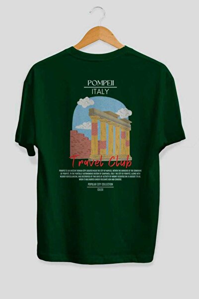 Ankhises Pompeii Italian Back Printed Oversize T-shirt Ανδρικό Γυναικείο Βαμβακερό μπλουζάκι με λαιμόκοψη