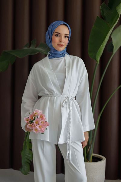 MOONSC Linen Kimono with Belt