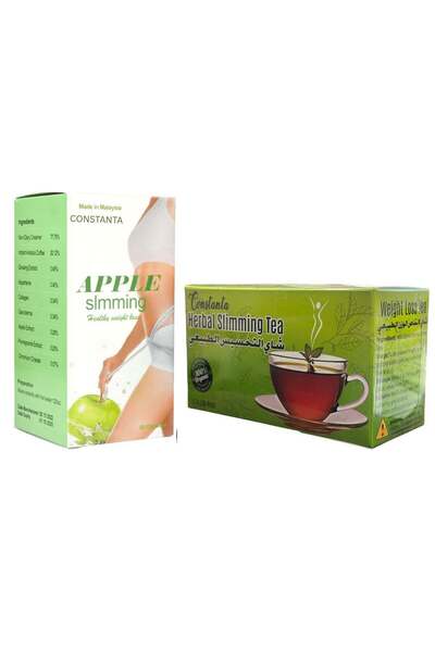 Constanta كبسولات التفاح للتخسيس وشاي ثابت عبوة من قطعتين