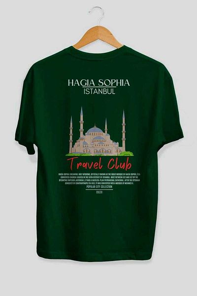Ankhises Hagia Sophia Istanbul Back Printed Oversize T-Shirt Men Women Cotton Crew Neck Tshirt