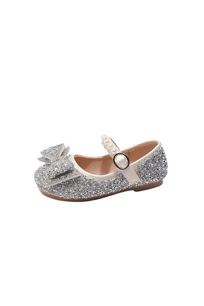 Mixbo Ballerinas for Girls Mixbo, Velcro Strap, Pearls and Rhinestones, Foam Insole, Non-Slip Sole, Size 2