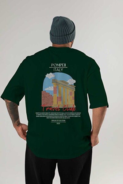 Ankhises Pompeii Italian Back Printed Oversize T-shirt Ανδρικό Γυναικείο Βαμβακερό μπλουζάκι με λαιμόκοψη