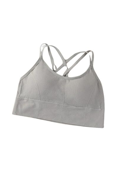 Mixbo - Gym bra, with straps and bare back, seamless, Push Up model, universal size