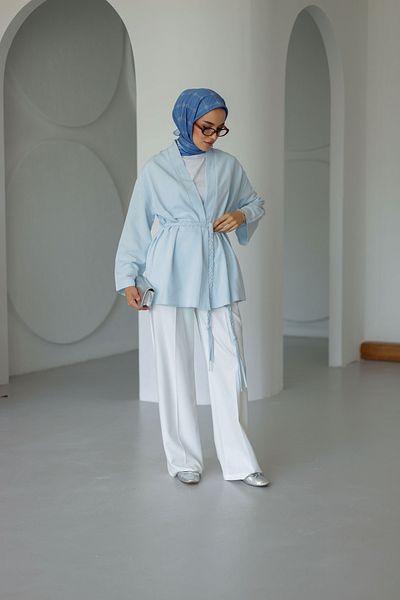 MOONSC Linen Kimono with Belt
