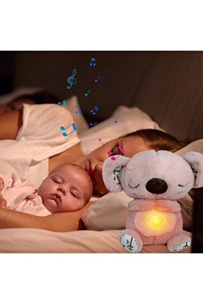 OEM Koala plush toy with breathing sounds, music and light
