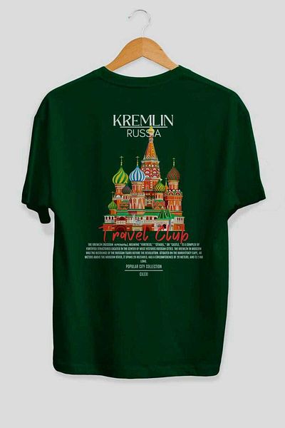 Ankhises Kremlin Russia Back Printed Oversize T-Shirt Men Women Cotton Crewneck Tshirt