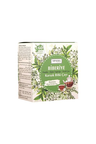 MİNERA VİTAL Rosemary Funda Mate Leaf Green Tea Strainer Bag 60 Pack Herbal Tea