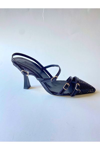 Odie Collection Women's Snake Patterned Stylish Patent Leather Helmet Low-Cut Stiletto