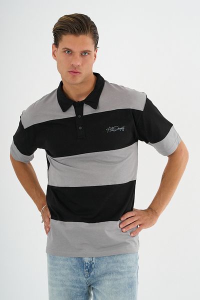 Redline Fashion Men's Comfort Fit Black Polo Neck T-Shirt