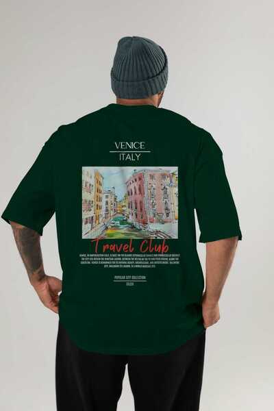 Ankhises Venice Italy Back Printed Oversize T-shirt Ανδρικό Γυναικείο Βαμβακερό μπλουζάκι με λαιμόκοψη