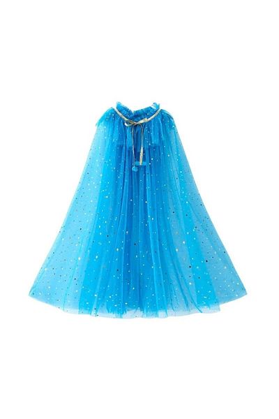 Mixbo Carnival Cape Mixbo, Golden Stars, Tulle, S, Blue