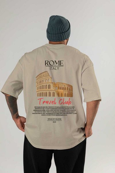 Ankhises Rome Italy Back Printed Oversize T-Shirt Men Women Cotton Crewneck Tshirt