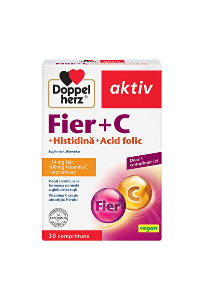 Other Fier + Vitamina C + Acid Folic + Histidina Aktiv, 30 comprimate, Doppelherz