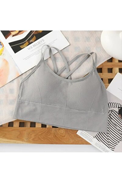 Mixbo - Gym bra, with straps and bare back, seamless, Push Up model, universal size