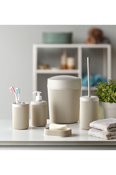 NY HOME 5 Piece Bath Set Cream