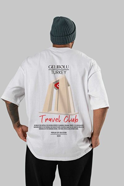 Ankhises تي شيرت جيليبولو تركيا مطبوع من الخلف كبير الحجم للرجال والنساء من ا...