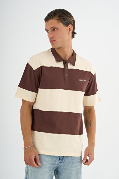 Redline Fashion Men's Comfort Fit Coffee Polo Neck T-Shirt