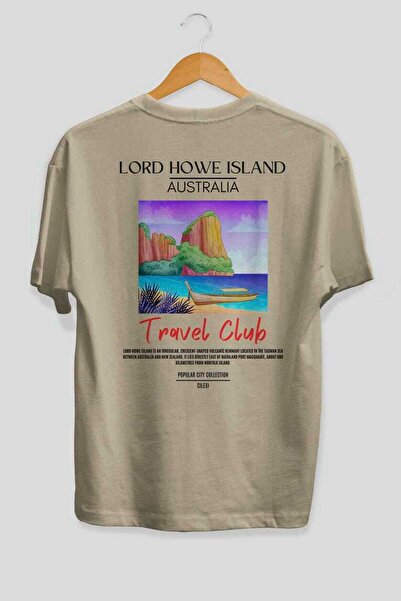 Ankhises Lord Howe Island Australia Μπλουζάκι με στάμπα πίσω μεγάλου μεγέθους Ανδρικό γυναικείο βαμβακερό μπλουζάκι με λαιμόκοψη