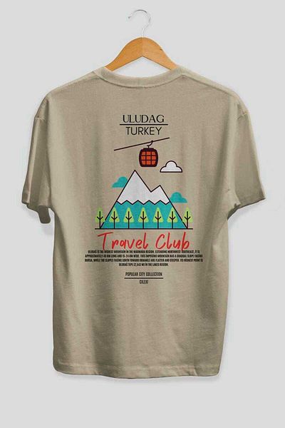 Ankhises Uludağ Turcia Tricou oversize imprimat pe spate Bărbați Femei Tricou din bumbac cu decolteu