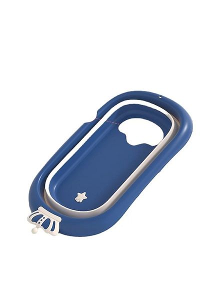 Mixbo Foldable Baby Bathtub with Drain Plug and Legs, Plastic, 80 x 50 x H24 cm, Blue