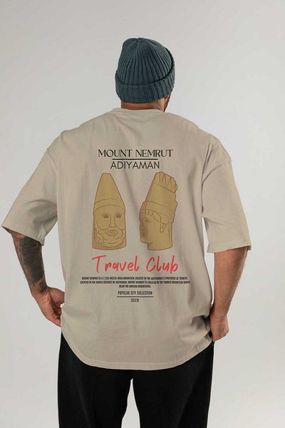 Ankhises Mount Nemrut Adiyaman Back Printed Oversize T-Shirt Men Women Cotton Crew Neck Tshirt