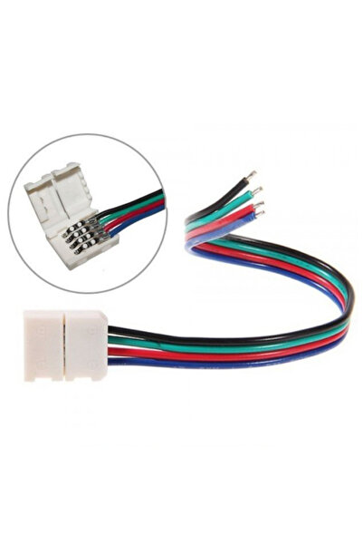 DEMİRLED RGB Şerit Led Birleştirme Aparatı Kablolu 4’lü Tek Yönlü (5 Adet)