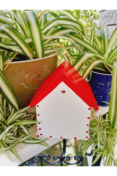 Minnoş Dükkan Bird House Wooden Bird Nest Garden Balcony Decoration