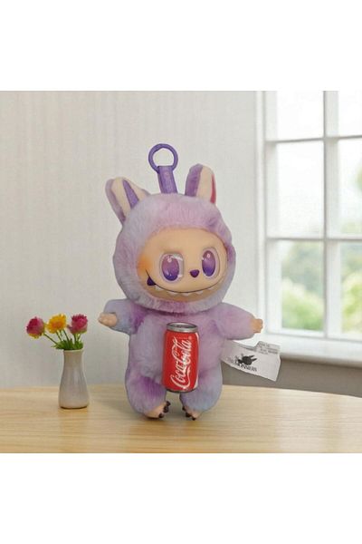 OEG Figurina de Plus, Labubu The Monsters, cu Coca Cola, Surprise Box, Oficial PopMart, Multicolor, 18cm