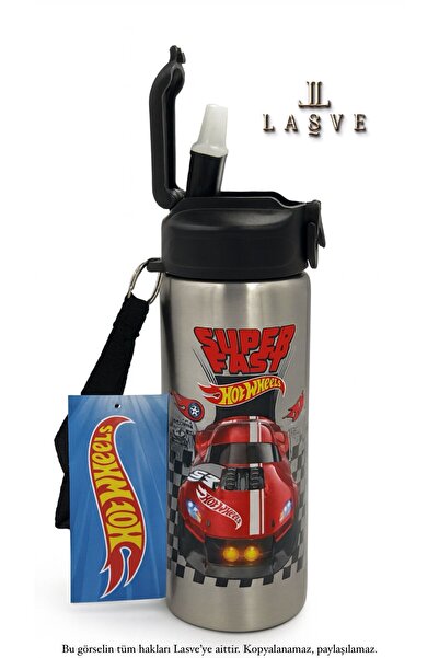 HOT WHEELS YENİ SEZON HOT WHEELS ÖZEL SERİ PİPETLİ PASLANMAZ ÇELİK 600ML MATARA