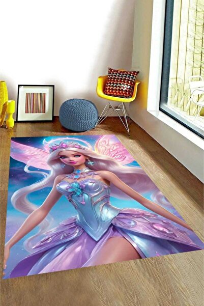LovisaHome Barbie Prenses Temalı Dijital Baskı Çocuk Odası Halısı