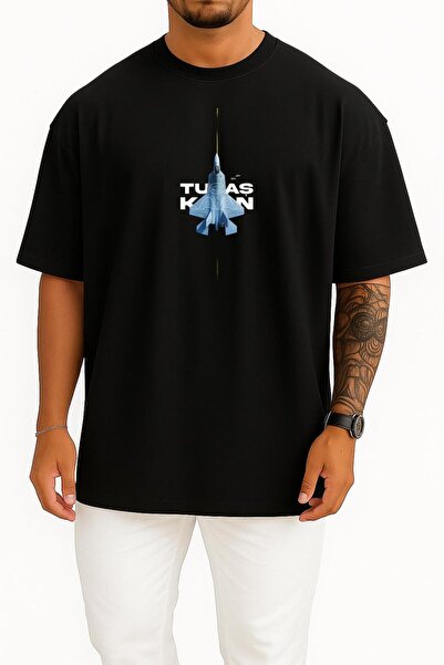 Bahriyeli Collection Oversize Tusaş Kaan Chest Design Unisex T-Shirt