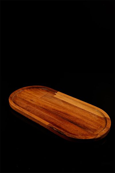 TheBRo Iroko Wood Oval 33cm Wooden Presentation Board, Tray, Presentation Board