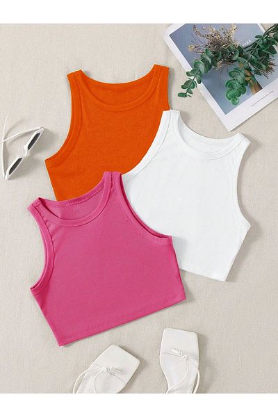 HEREN BUTİK 3-Piece Combed Cotton 100% Cotton Basic Undershirt