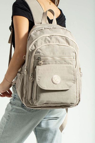 GP GUES POLO Unisex Beige School Bag Large Size Multi Compartment Waterproof Backpack
