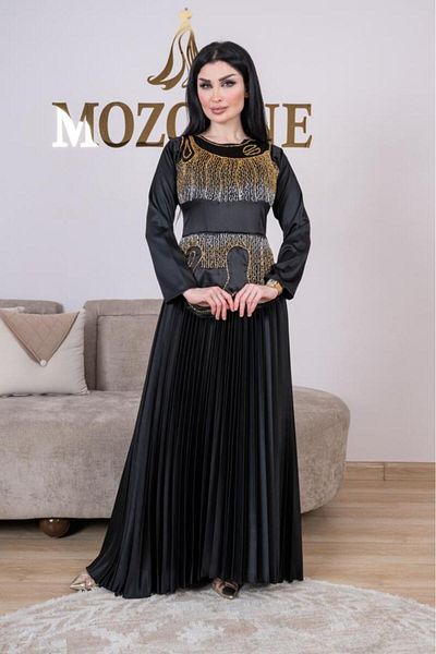 MEZON FASHION Luxurious evening dress with gold embroidery