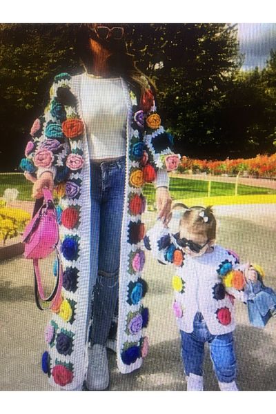 Charme Elegant Hand Knitted Mother Daughter Coat (Buy Different Products for Mother and Daughter)