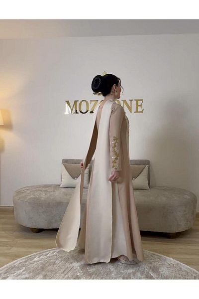 MEZON FASHION فستان سهره باجنحه خلفيه