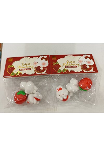 ada çanta kırtasiye Pachet de 2 seturi de 3 gumă de șters de dimensiuni mici (Robbit Strawberry)