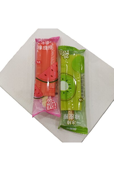 ada çanta kırtasiye قطعتان من ممحاة على شكل آيس كريم كبيرة الحجم (أحمر/أخضر) (10 سم)