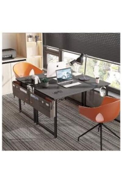 AGD 80 cm Computer Desk for Home, Study, and Writing Laptop with Modern Design and Storage Bag - Black