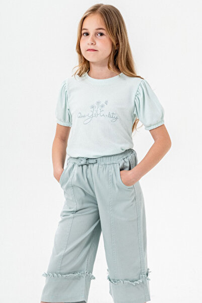 Cansın Mini Mint Girl's Set with Capri Pants 21088