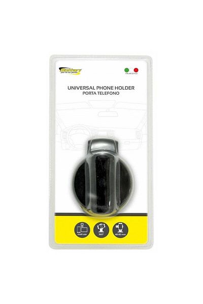 Bottari New Globe 16134BT - Universal car phone holder, with suction cup, black color.