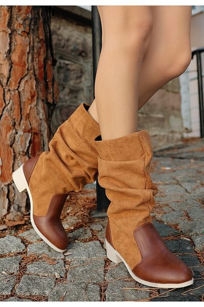 Skygo Jolin Tan Skin Suede Detailed Boots