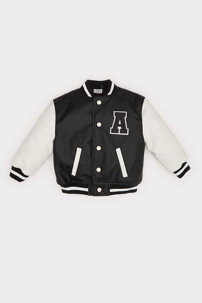 DeFacto Baby Boy Waterproof College Collar Embroidered Bomber Coat E7476A525Au