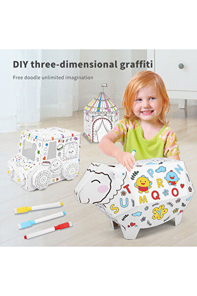 KidLe 3D three-dimensional graffiti assembled puzzle interactive toy diy creative gift model