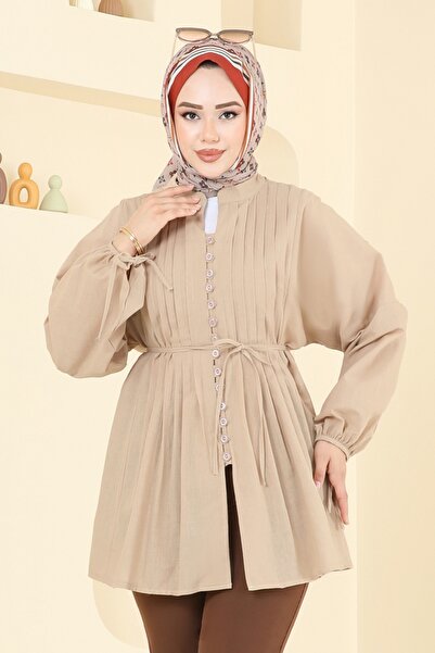 ModaMerve Manşeti Bağcıklı Tunik 3058KTR750-MS Vizyon