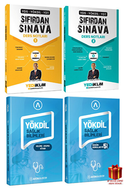 Yediiklim Yayınları Yediiklim YDS Yökdil YDT Sıfırdan Sınava 1-2+Akındil Yökdil Sağlık Bilimleri Kelime Okuma+Denemeler