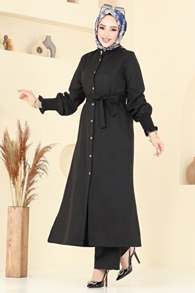 ModaMerve Manşeti Lastikli Takım 809OZN1046-MS Siyah