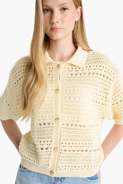 DeFacto Slim Fit Slim Fit Polo Neck Cardigan F8220Ax25Au