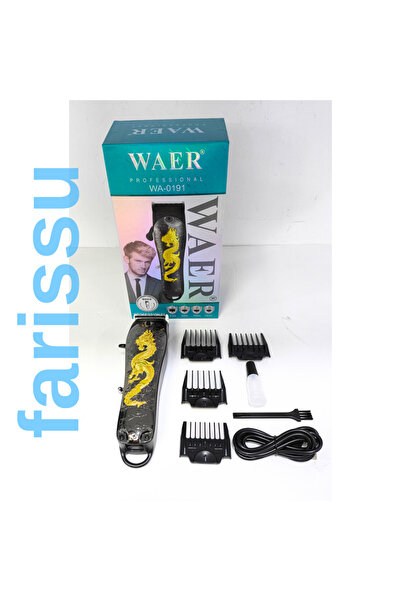 farissu WAER Profesyonel Şarjlı Saç Sakal Tıraş Makinesi - WA-0191 Altın Ejde...